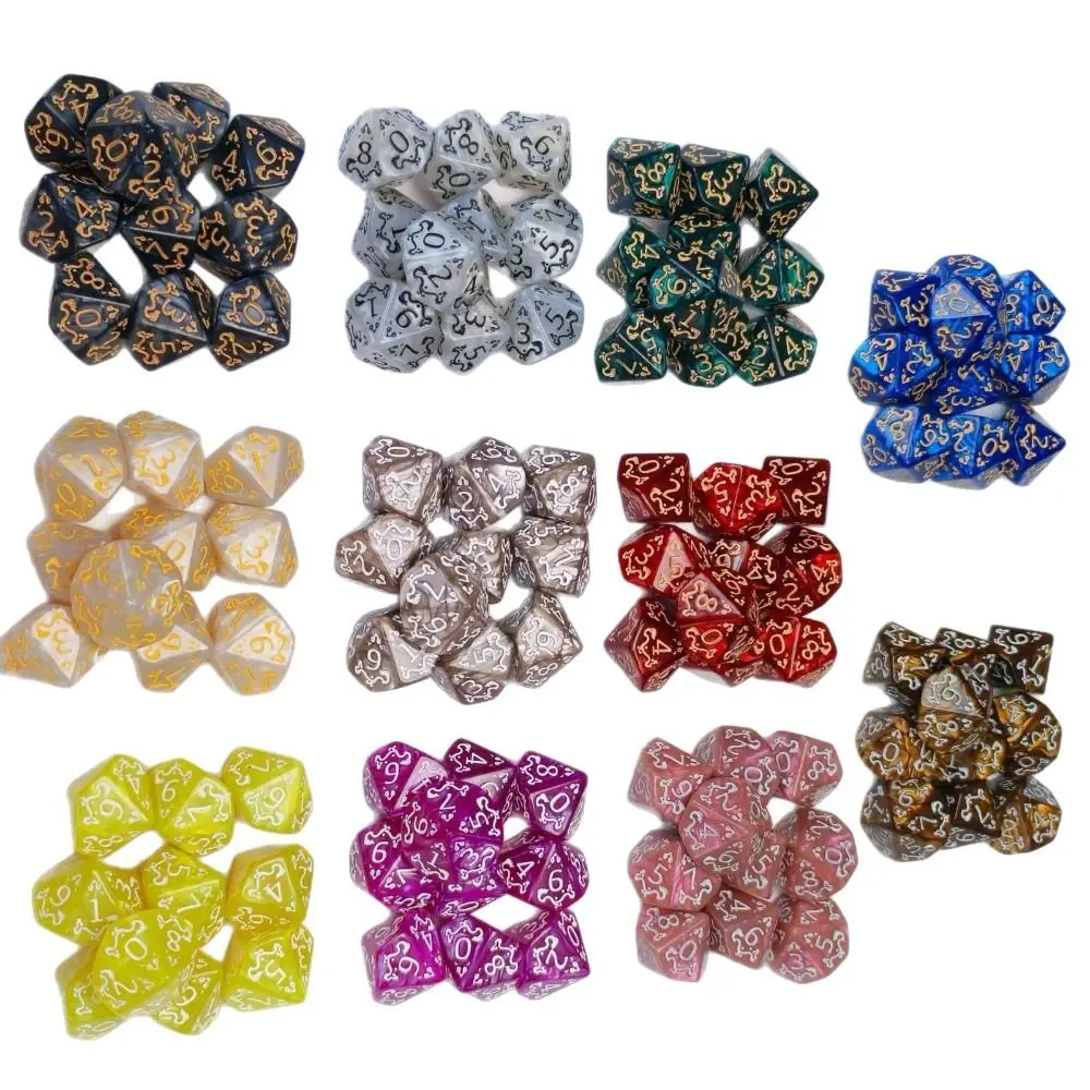 Juego de 10 Dados Acrílicos Creativos con Temática de Dragón, Dados Poliédricos D10 con Esquinas Afiladas, Amarillo, Morado, Dorado, Rojo, Dados para Juegos de Mesa, Regalo - imagen 3