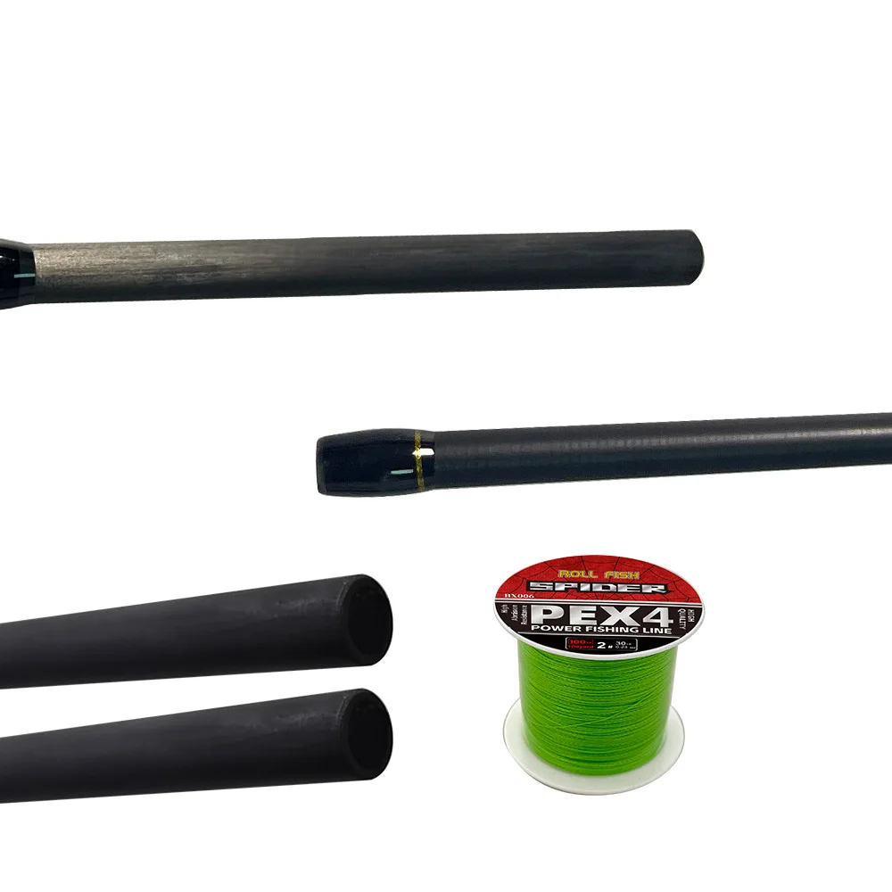 ROLLFISH M/MH Power doble punta de fibra de carbono señuelo giratorio/fundido caña de pescar pesca en agua dulce y salada + hilo de pescar de 100m - imagen 5