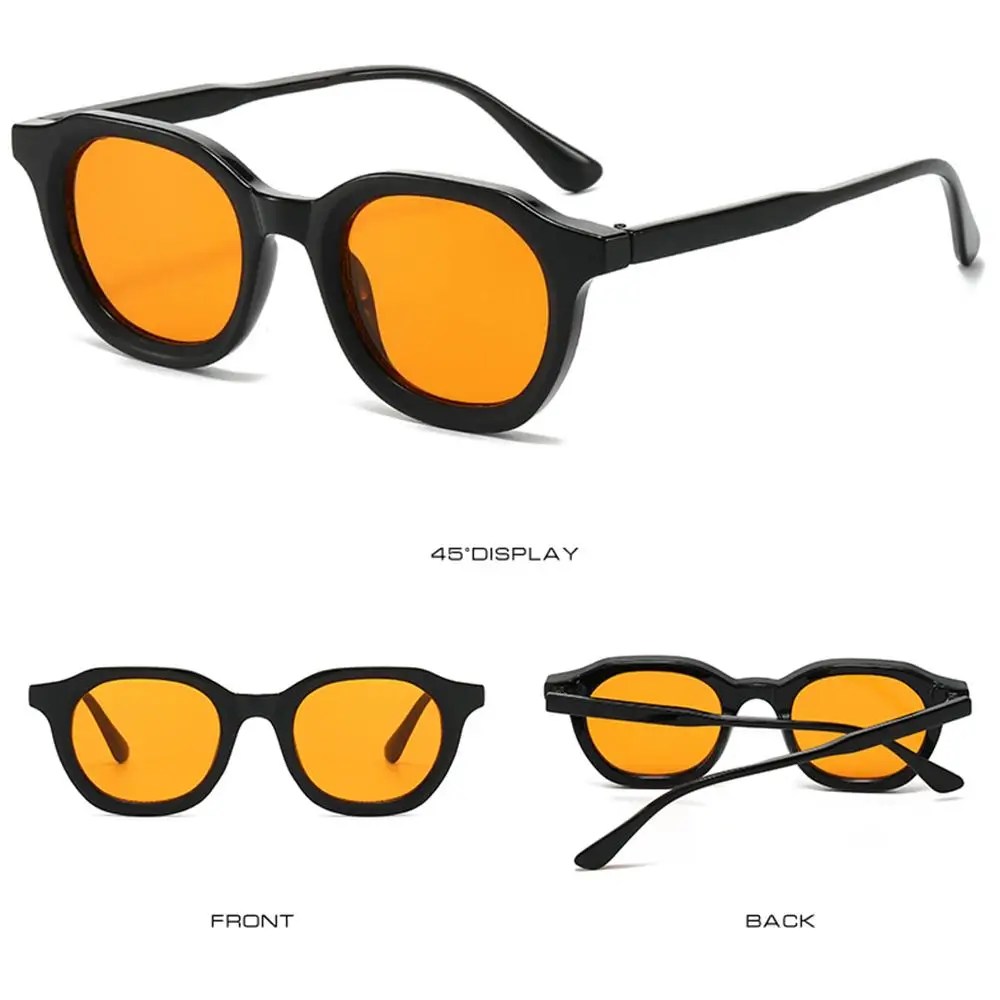 Experimente una visión elegante con estas vibrantes gafas de sol con color naranja