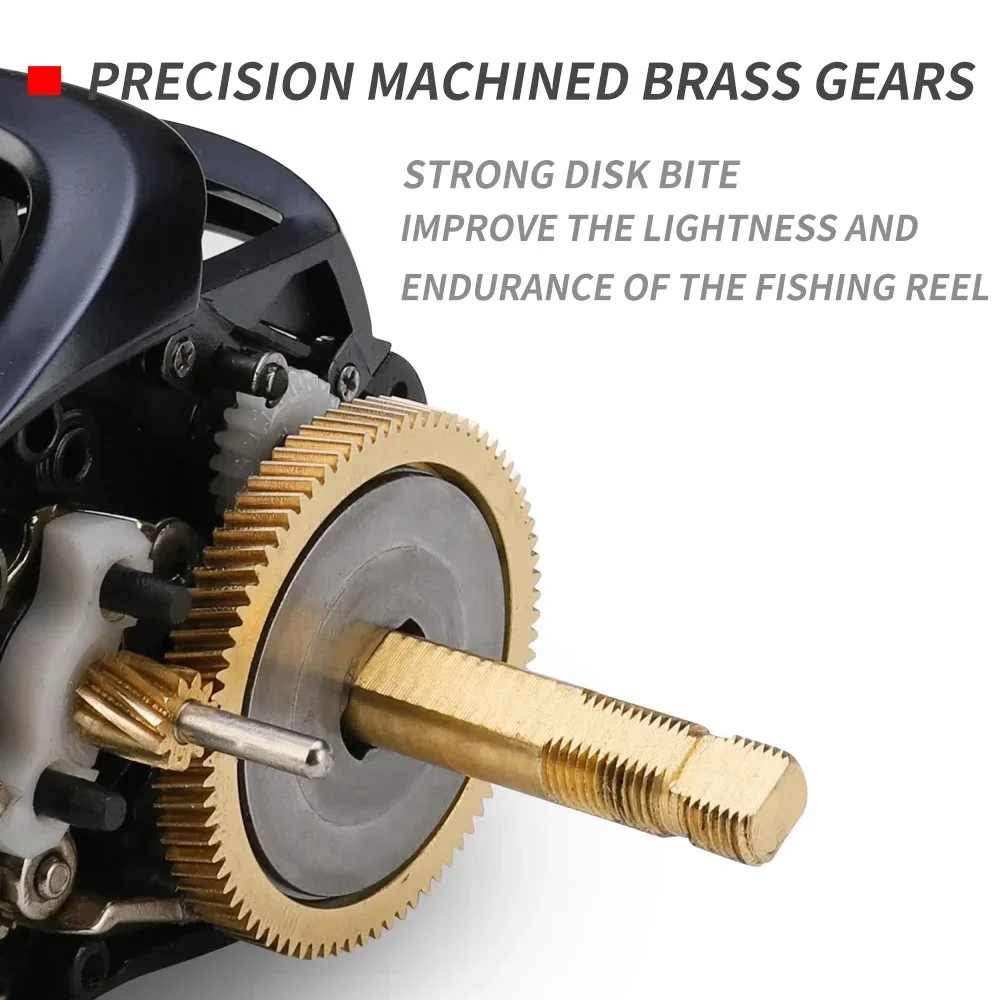 JOSBY-carrete de Baitcasting para mano izquierda y derecha, arrastre máximo de 8KG, relación de engranaje SS200, 7,3: 1, rueda de fundición de agua dulce y salada de alta velocidad - imagen 4