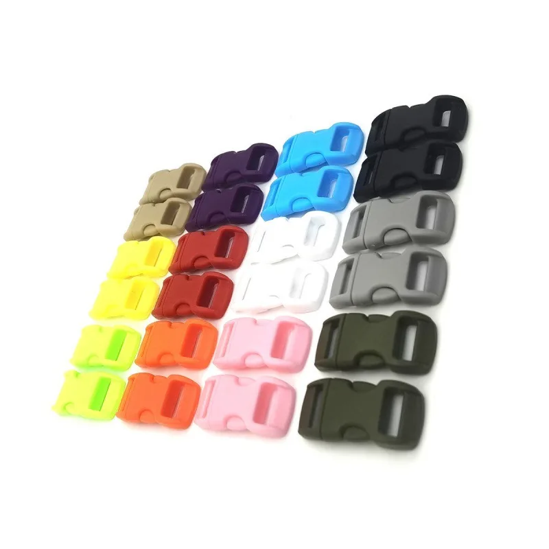 Hebilla de pulsera de Paracord de 30 piezas, hebillas de Liberación lateral curvadas para bricolaje, pulsera de paracaídas, Collar para mascotas, correa de campamento al aire libre, 10mm - imagen 2