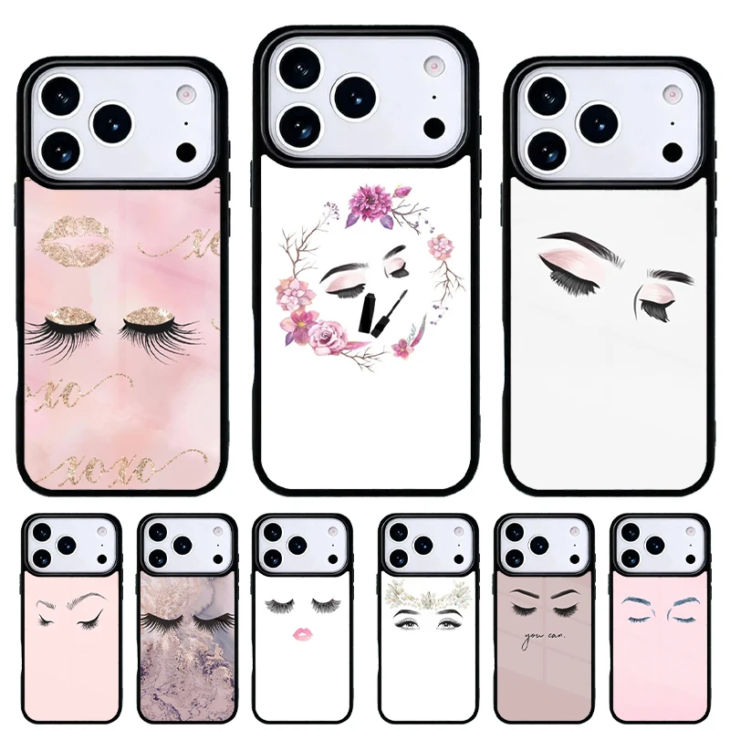 Funda iPhone con diseño de pestañas para 17 16 15 14 13 Pro Max