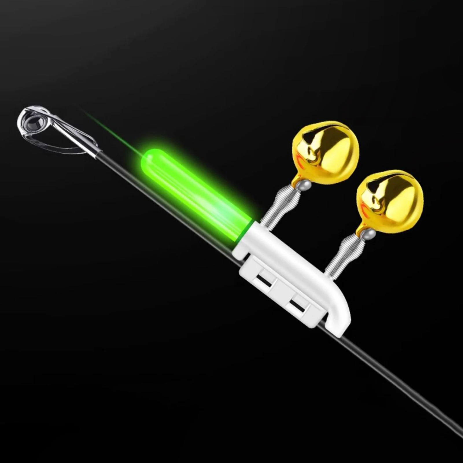 Alarma de pesca nocturna LED campanas dobles multicolor