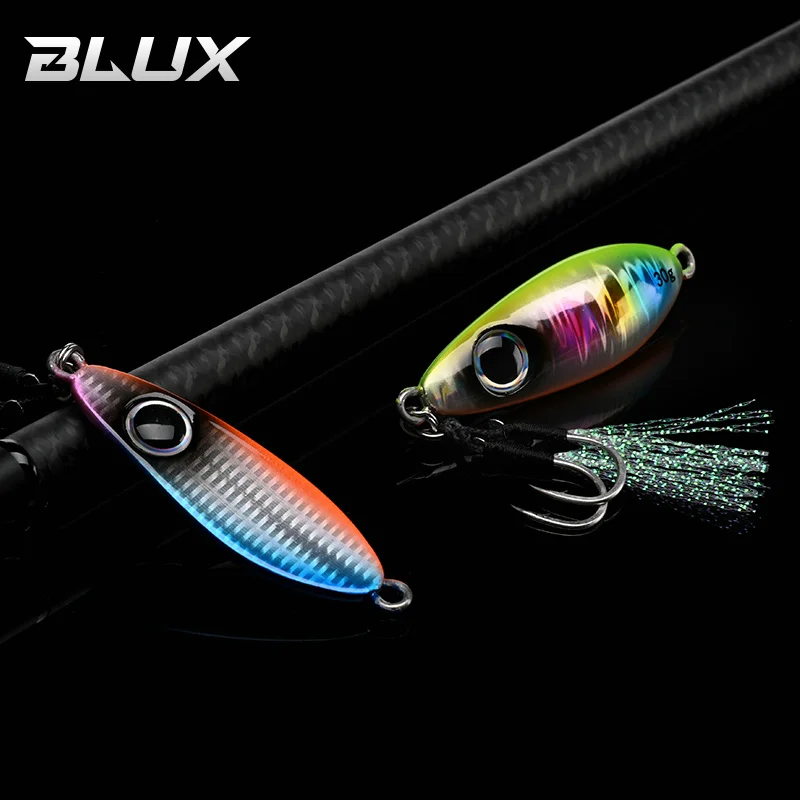 BLUX-cuchara tipo anzuelo de Metal, señuelo de pesca con cuchara, 30G, cebo Artificial, Shore, Jigging duro lento, fundición larga, lubina, atún, aparejos de agua salada - imagen 5