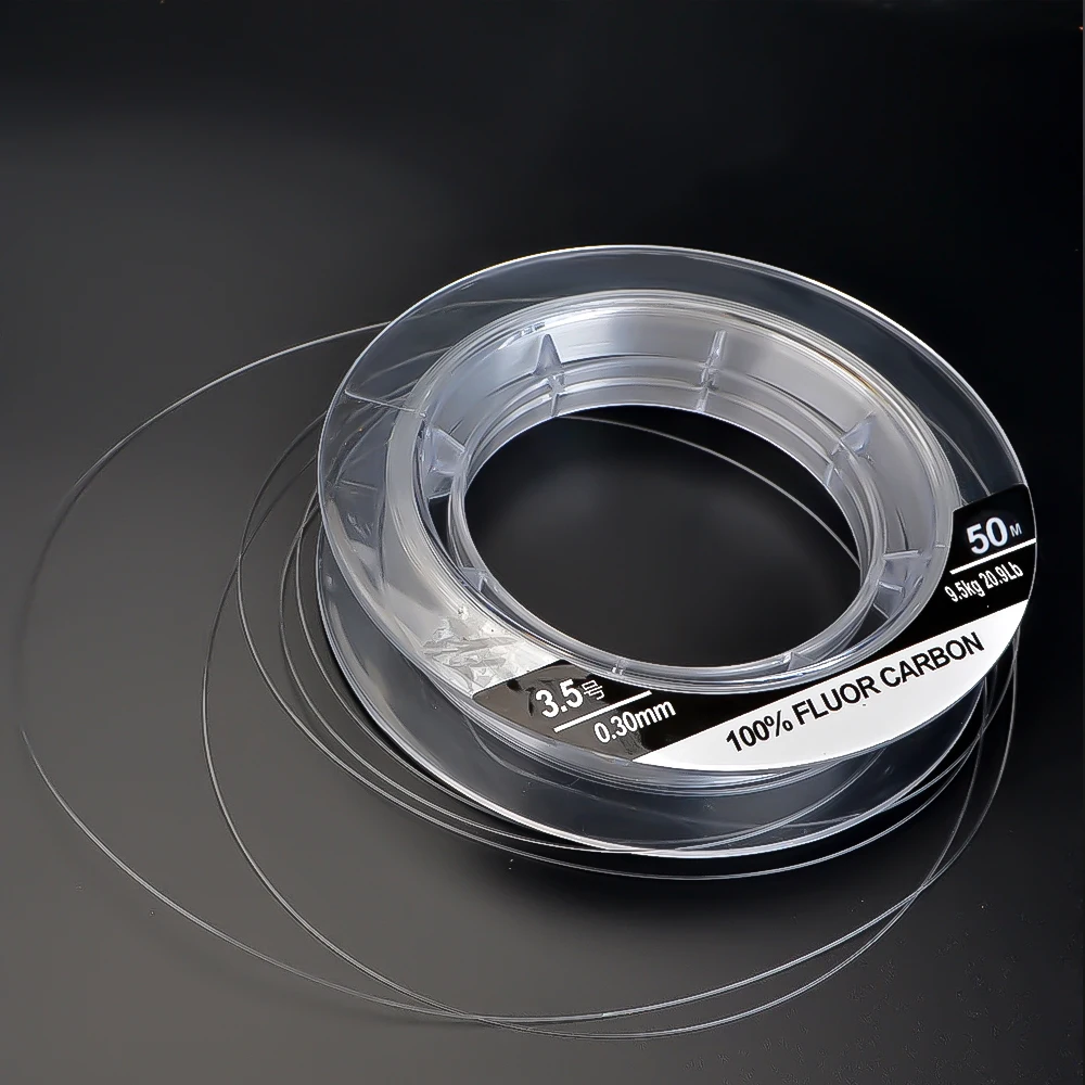 FTK 50M 100% línea de fibra de carbono Japón 0,14 MM-0,60 MM línea de pesca de fluorocarbono de hundimiento rápido líder de señuelo 5,5LB-62.7LB - imagen 3