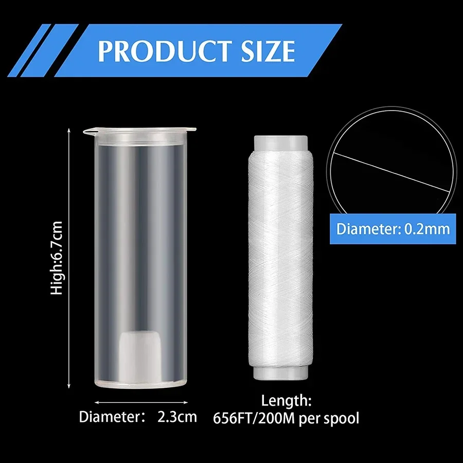 10 Uds. Cebo de pesca de nailon hilo elástico 0,2mm de longitud 656 pies línea de cebo de pesca Invisible accesorios de herramientas de pesca blanco - imagen 4