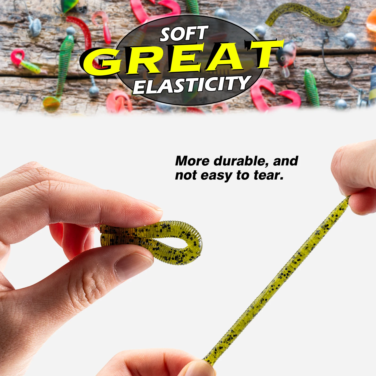 Goture 50 unids/lote cebos de lombriz de tierra 3 pulgadas 4 pulgadas hundimiento lento gusano de gusanos señuelos blandos pesca Artificial de agua dulce señuelos blandos Wobblers - imagen 3