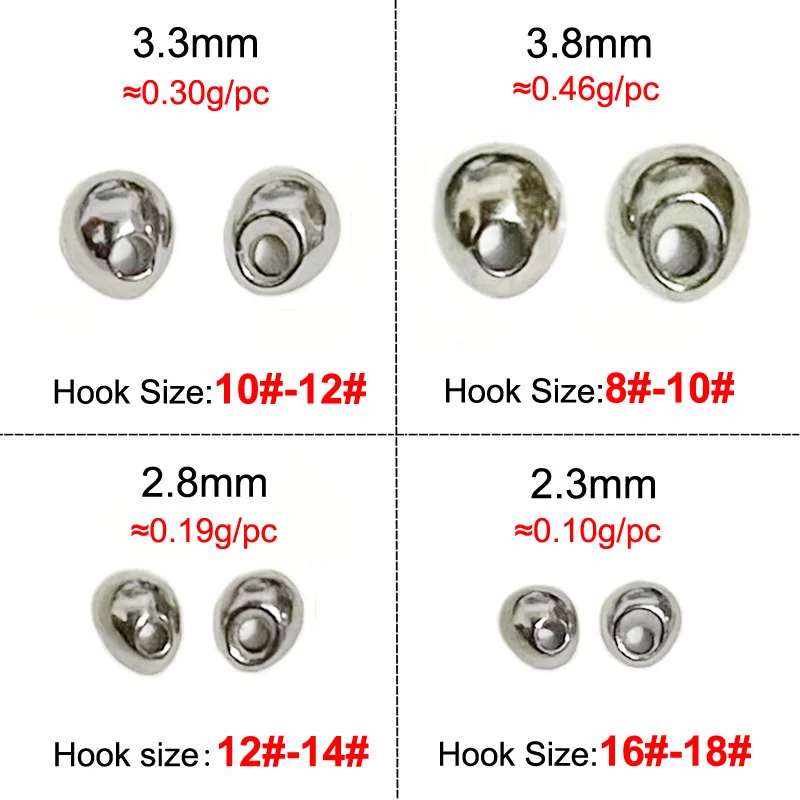 20 piezas Offset cuentas de tungsteno atado Ninfa Jig lágrima en forma de gota Jig Off Beads 2,3mm ~ 3,8mm atado de moscas accesorios pesca trucha - imagen 3