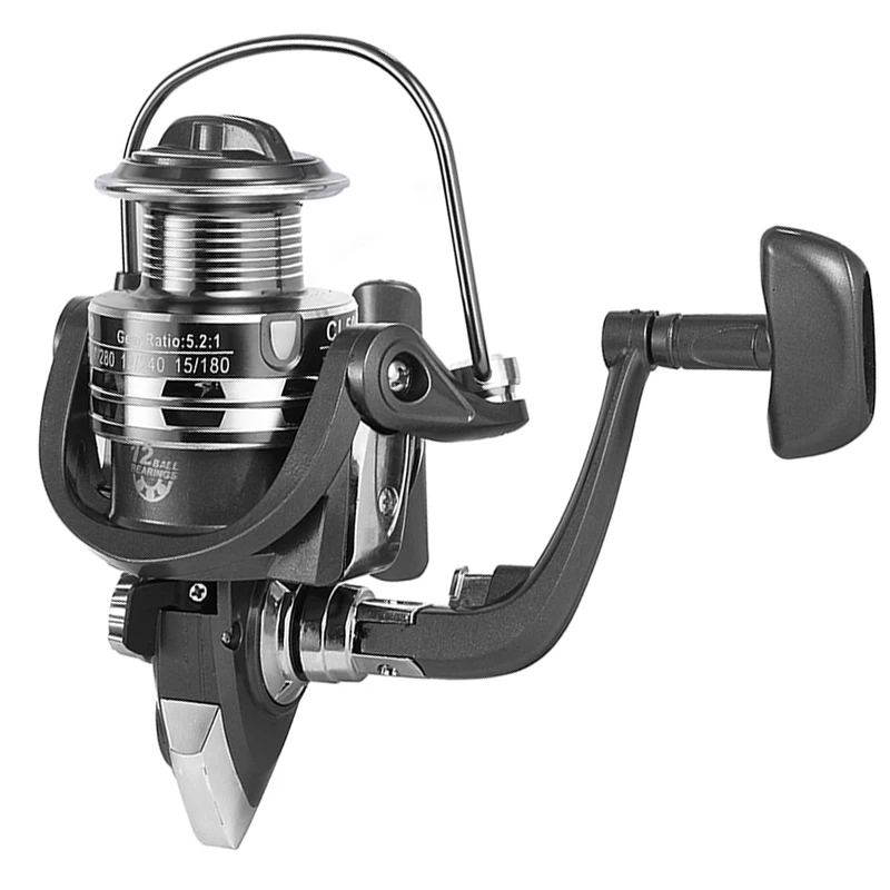 Carrete de pesca giratorio, rueda de mango intercambiable izquierda/derecha, aparejos de pesca de carpa marina, arrastre máximo 12KG, serie 2000-7000 - imagen 3