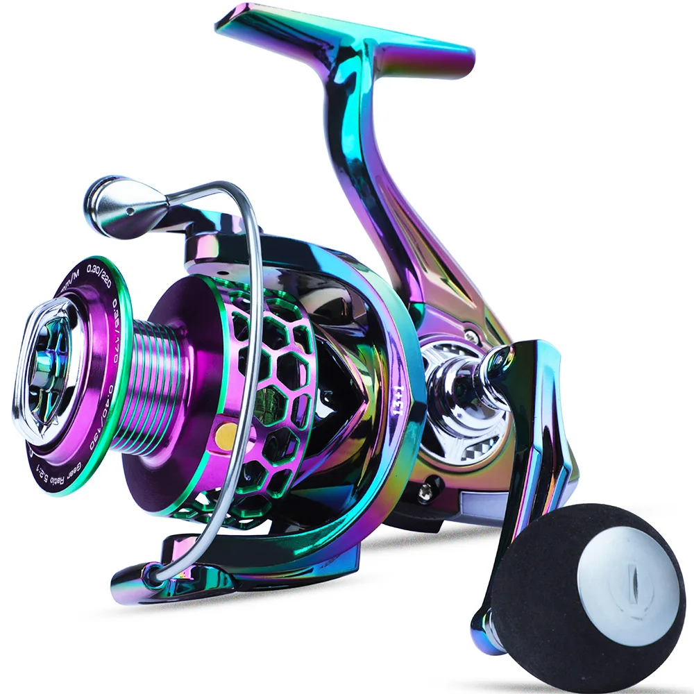 Carrete de Pesca Giratorio Sougayilang 1000-4000, Carrete Ligero de Aluminio CNC, Relación de Engranajes 5.2:1, Carrete Giratorio para Pesca de Lubina y Trucha en Agua Dulce