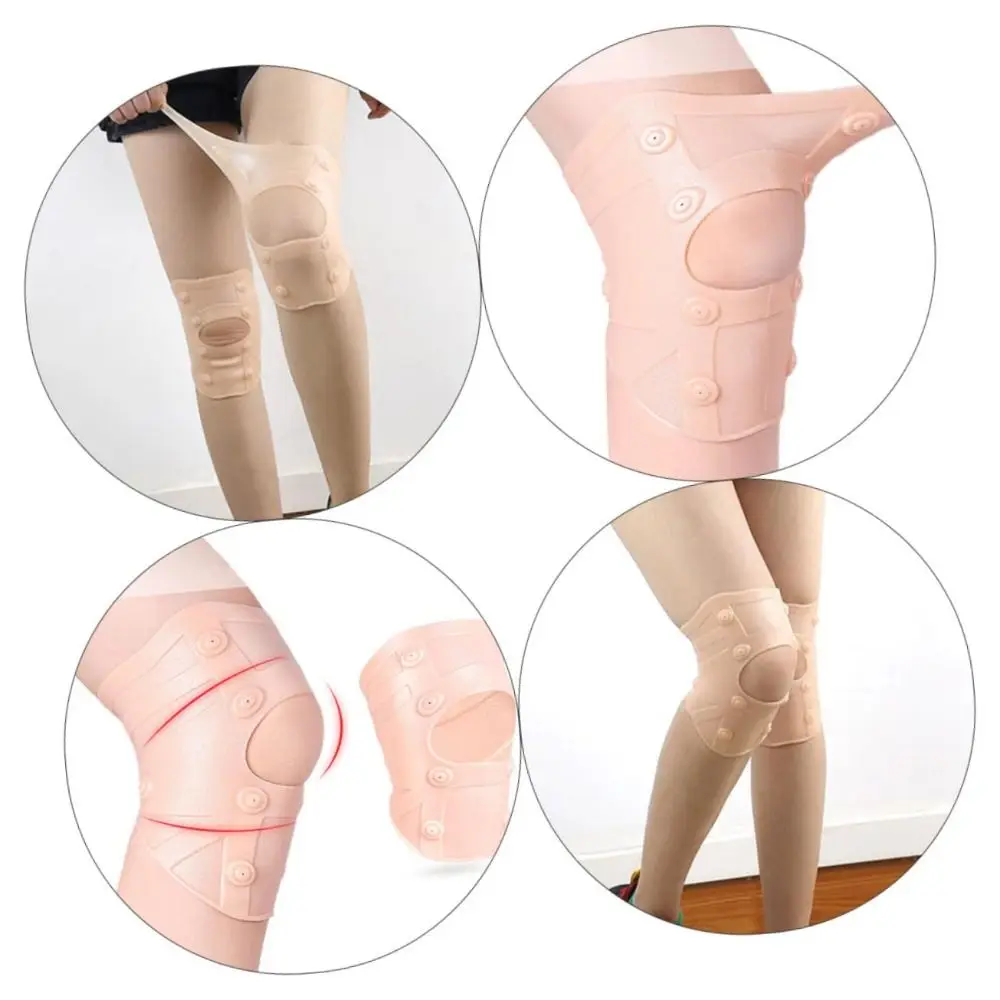 Thin Silicone Knee Brace Patella Support Anti Arthritis Ankle Brace Waterproof Breathable Magnetic Massage Knee Pad Protector
