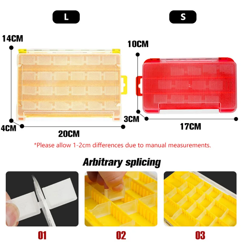 Caja de señuelos de pesca portátil, cajas de cebo de doble capa multifuncionales, caja de almacenamiento de peces de inserción extraíble XA10G - imagen 3