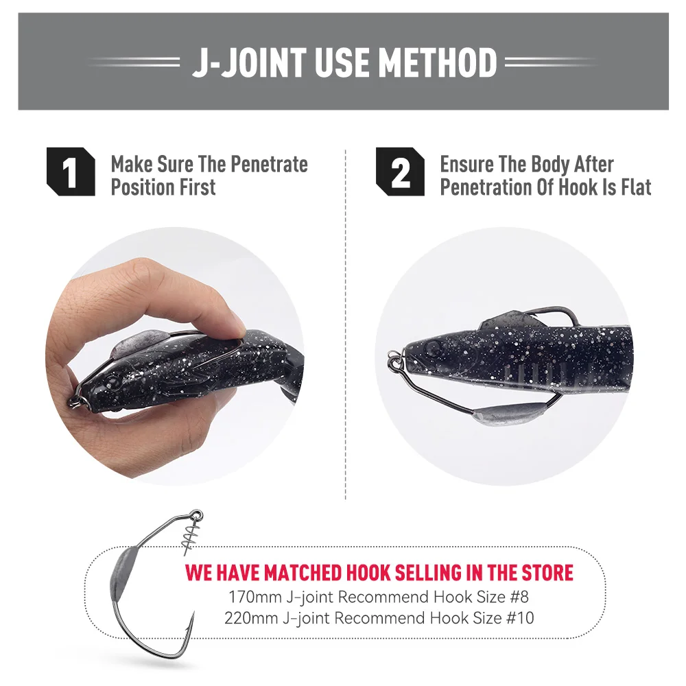 Kingdom-señuelo de pesca suave articulado Artificial, 170mm, 31g, 220mm, 67g, cebos blandos de TPE, Swimbaits, hundimiento, lubina, trucha, Zander, Lucio - imagen 4