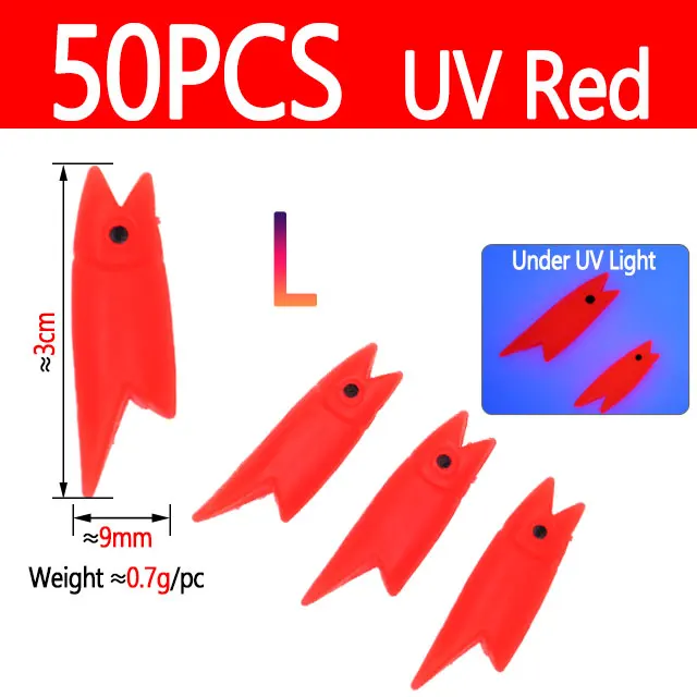 50pcs UV Red L