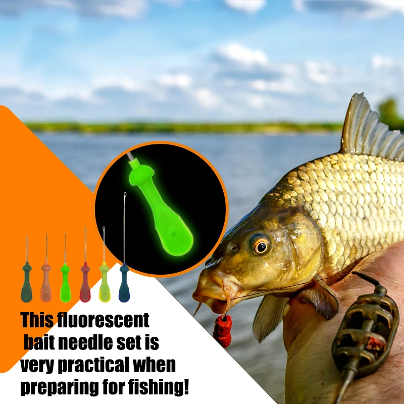 Agujas de cebado para boilies – Kit con pasadores de acero endurecido y brillo nocturno - imagen 3