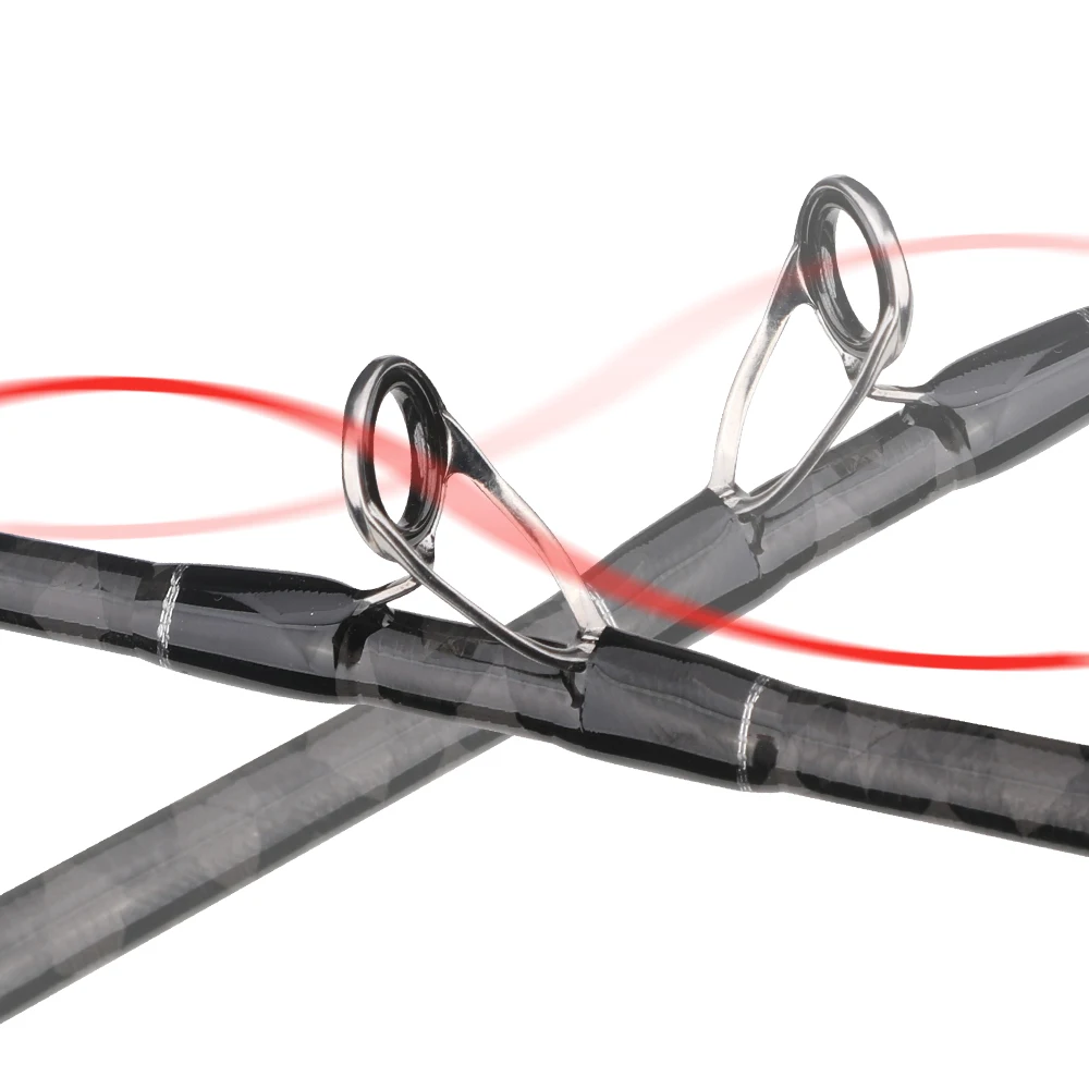 ROLLFISH-caña de pescar de fibra de carbono, doble punta de titanio, pulpo, calamar, sepia, barco de agua de mar, Jigging, 1,55/1,75 M, acción 9:1 8:2 - imagen 5