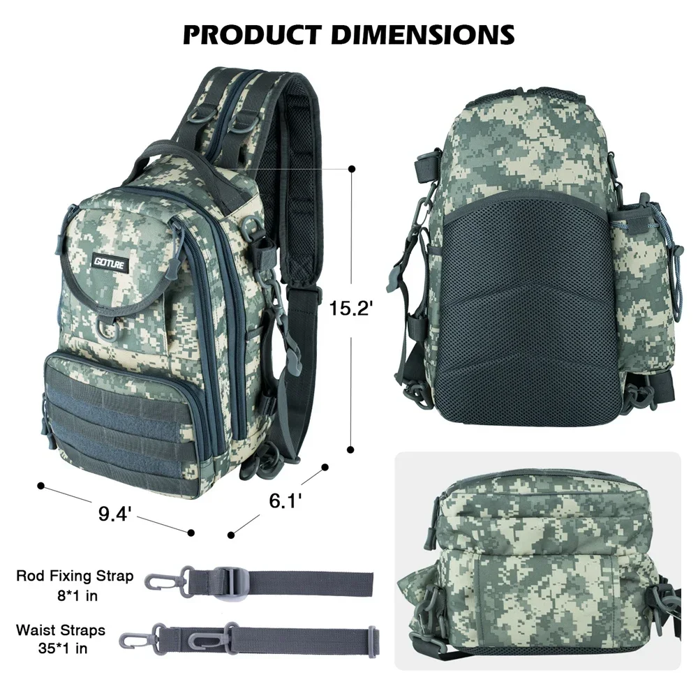 Goture Mochila pesca impermeable – Nailon transpirable para aparejos - imagen 3