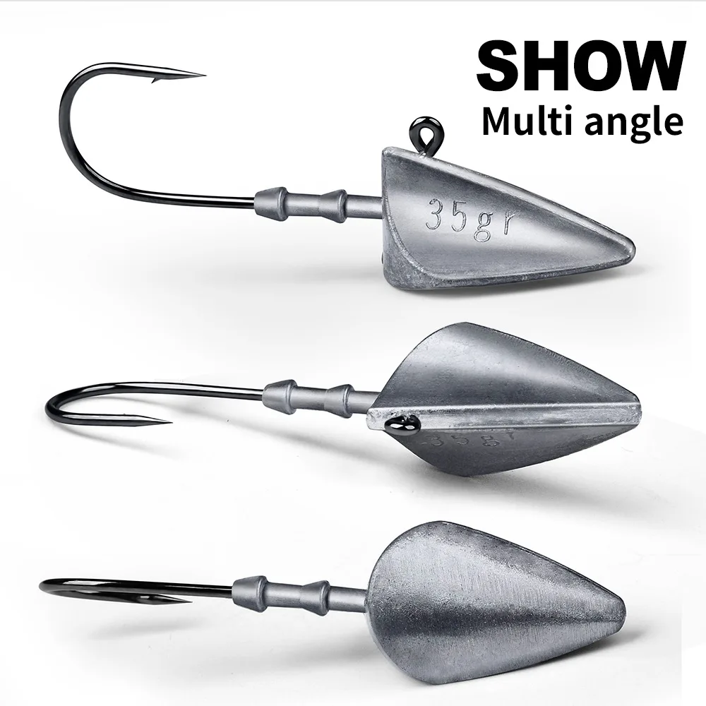 5 uds ganchos de cabeza triangular 7g 10g 15g 21g 28g 35g anzuelo de señuelo de gusano suave anzuelos de cabeza de plomo anzuelos de aparejos de pesca - imagen 5