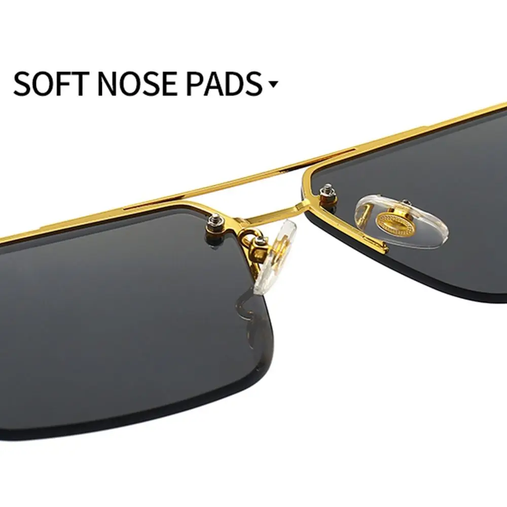 Gafas de sol cuadradas sin montura para hombre y mujer, lentes de lujo sin marco, con degradado, corte UV400, 2024 - imagen 4