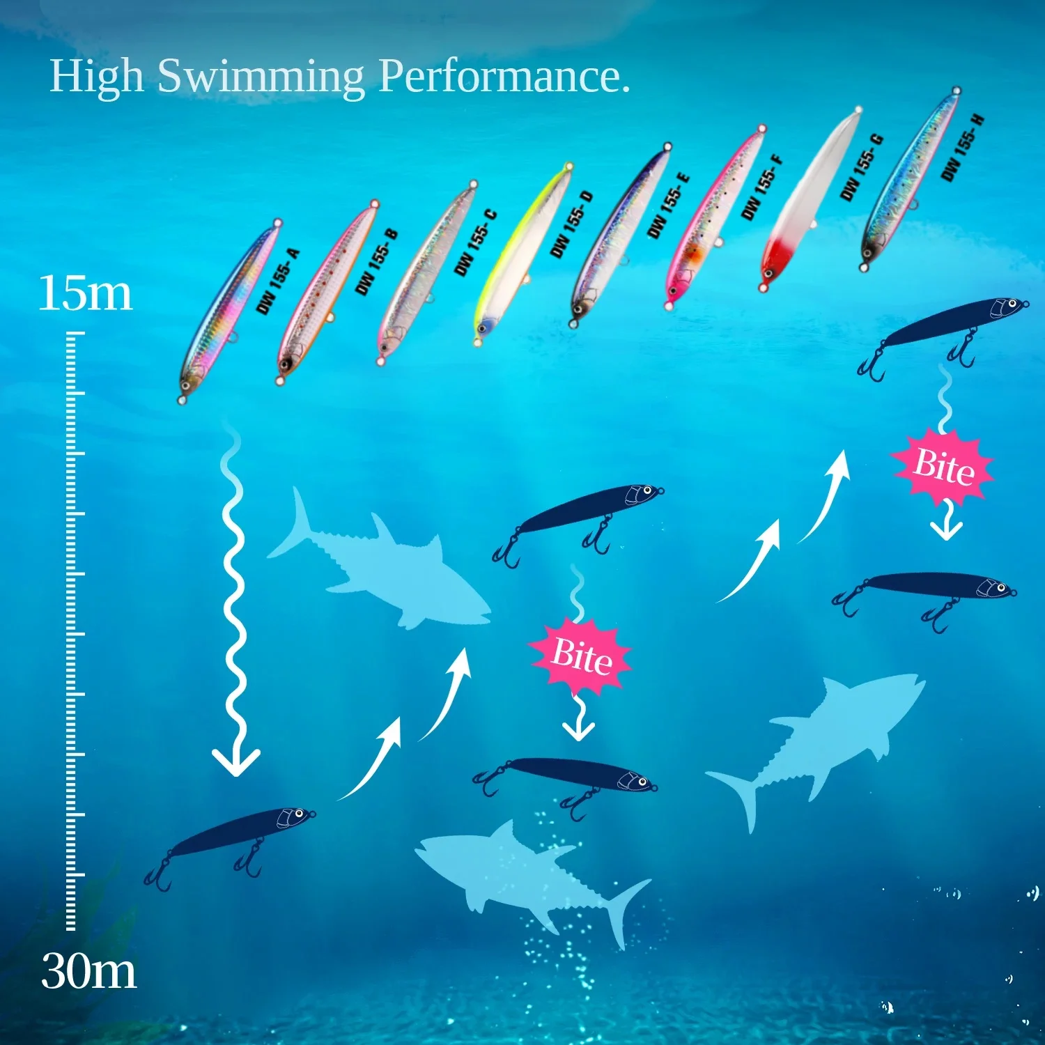 TSURINOYA 130S señuelo de pesca tipo lápiz 130mm 70g hundimiento Stickbait potencia pesca en agua salada océano cebos de peces falsos