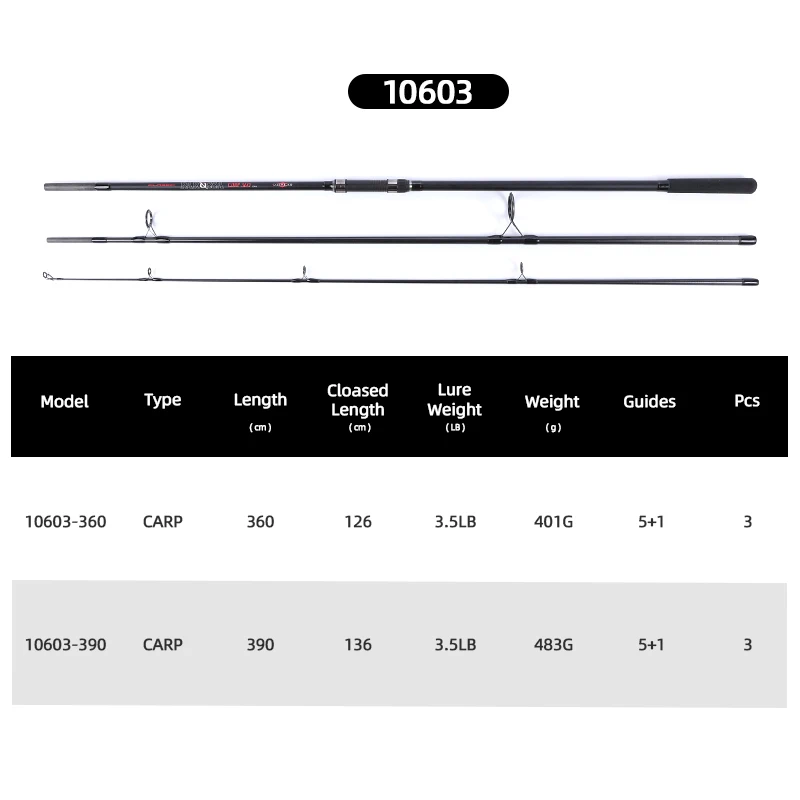 MIFINE PAROSSA CARP SPIN 3,5LB señuelo caña de pescar 3,6 M/3,9 M caña giratoria de fibra de carbono de velocidad media caña de surf de viaje - imagen 3