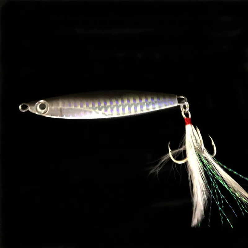 Señuelo de pesca Jigbait simulación Shore de peces anzuelo de fundición de largo alcance con señuelos artificiales de plumas 7-60g 1 pieza en venta - imagen 3