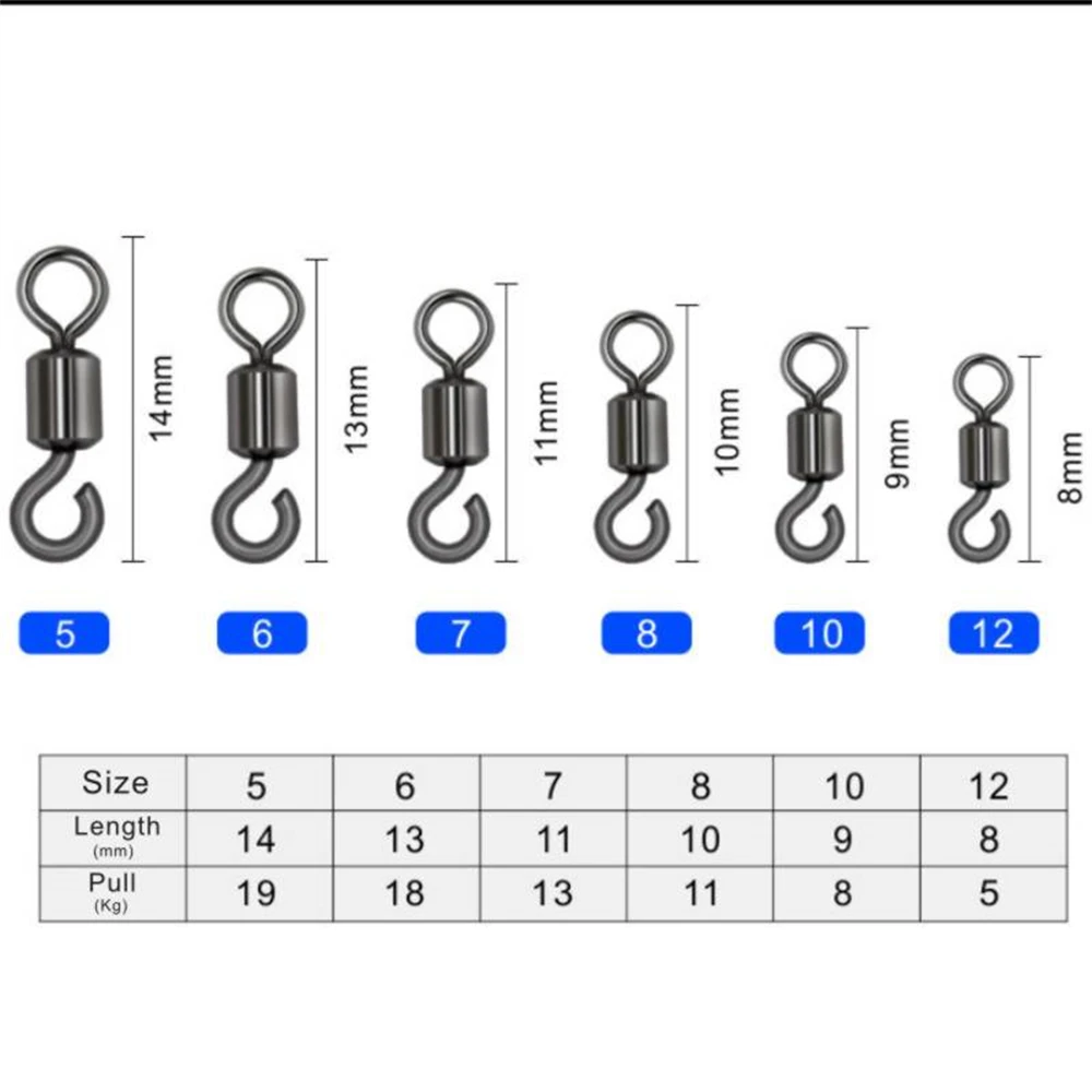 ORJD 50 Uds. Conector de pesca giratorio de 8 formas con apertura, conector giratorio de pesca de acero inoxidable de calidad, aparejos de pesca - imagen 2