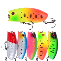 5 uds Señuelos de Pesca Topwater Popper cebo duro Wobblers artificiales aparejos de pesca de plástico
