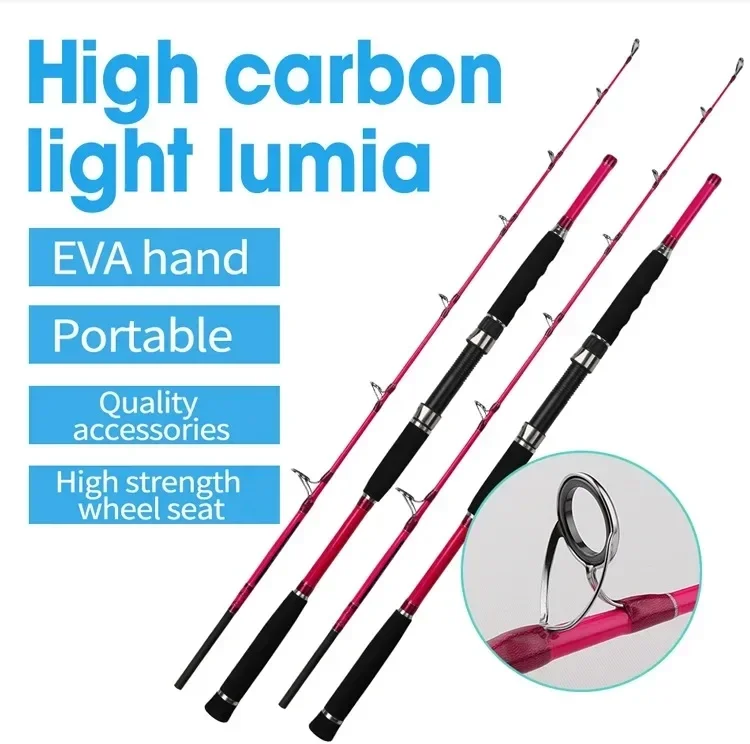 Caña de Jigging lenta superdura, 1,7 M, PE, 4-8, peso de señuelo 80-120G, 13kg, envío máximo, caña de pescar para barco, caña de pescar de aguas profundas en el océano - imagen 5