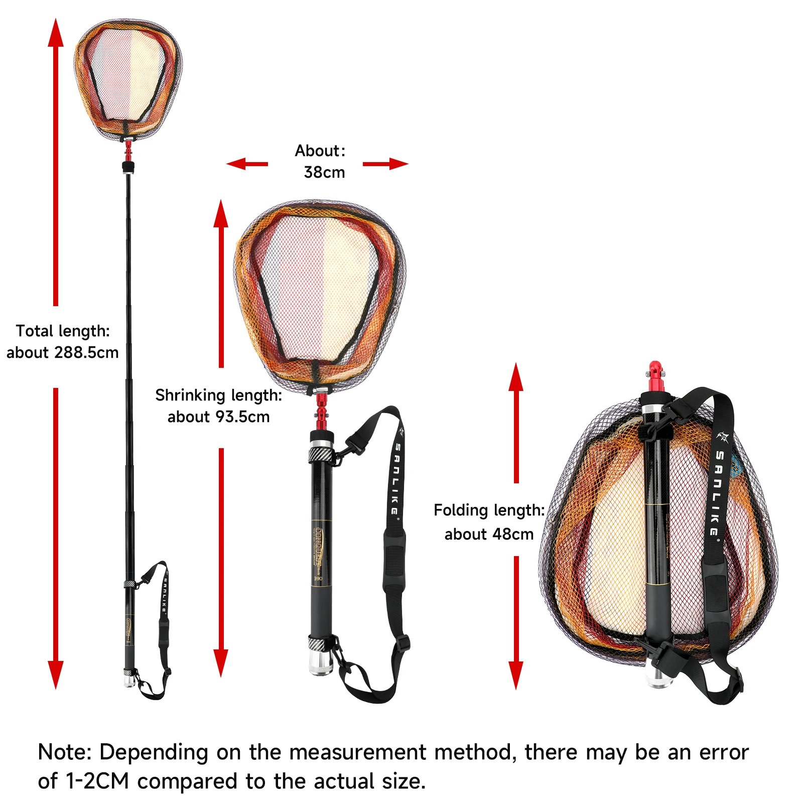 SANLIKE-redes de aterrizaje de pesca, mango plegable telescópico, marco de caña para aparejos de pesca de carpa, herramienta de pesca para atrapar y liberar - imagen 5