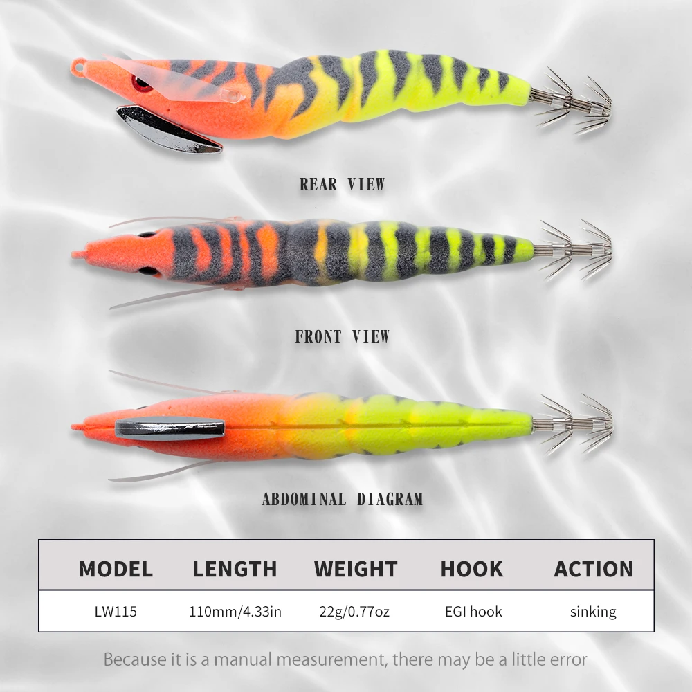 Hunthouse-señuelo de pesca Jigging de calamar, 110mm, 22g, lápiz Egi que se hunde, cebo duro luminoso, pulpo de agua salada, aparejos de pesca sepia - imagen 2