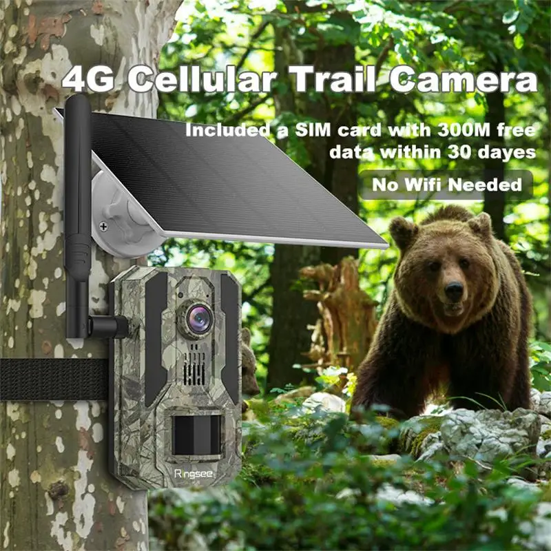 Cámara caza solar 4G HD – Visión nocturna a color y vigilancia móvil