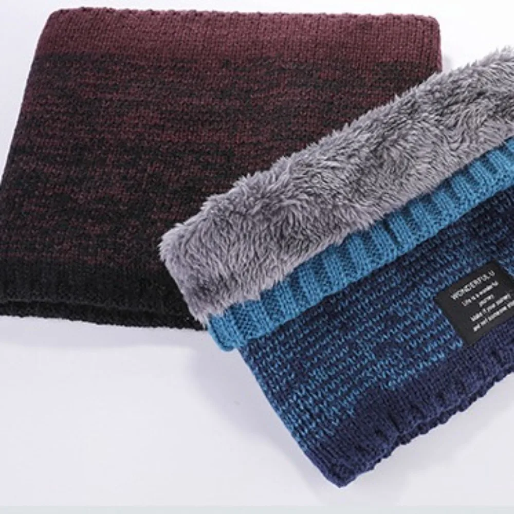 Bufanda de punto con forro polar a la moda, bufanda con cuello de doble capa, polaina para el cuello de invierno, calentador de cuello suave y grueso para mujer/hombre - imagen 3