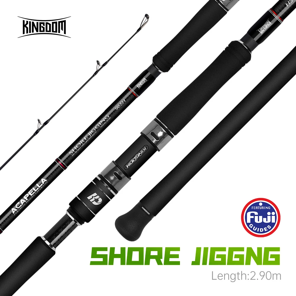 Kingdom Acapella Shore caña de pescar de viaje 2,9 m H Fuji Set cañas giratorias señuelo 100g portátil 5 secciones Jigging Popping Rod