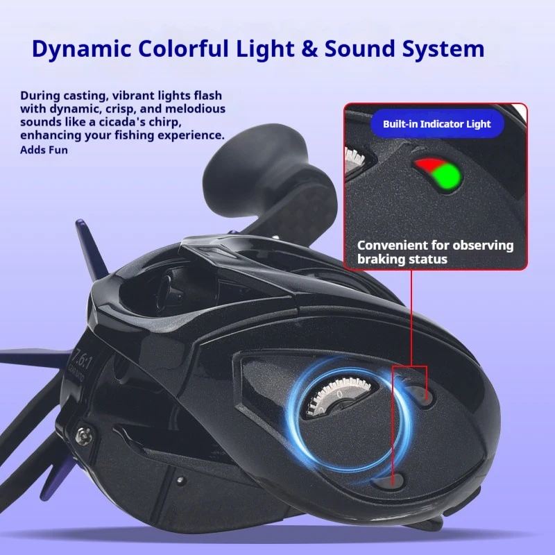 Carrete de pesca LIZARD BOKI DC Baitcasting, Control Digital, arandelas de carbono de fundición larga 7,6: 1 10 + 1BB, arrastre máximo, carrete de agua dulce y salada de 5kg - imagen 4