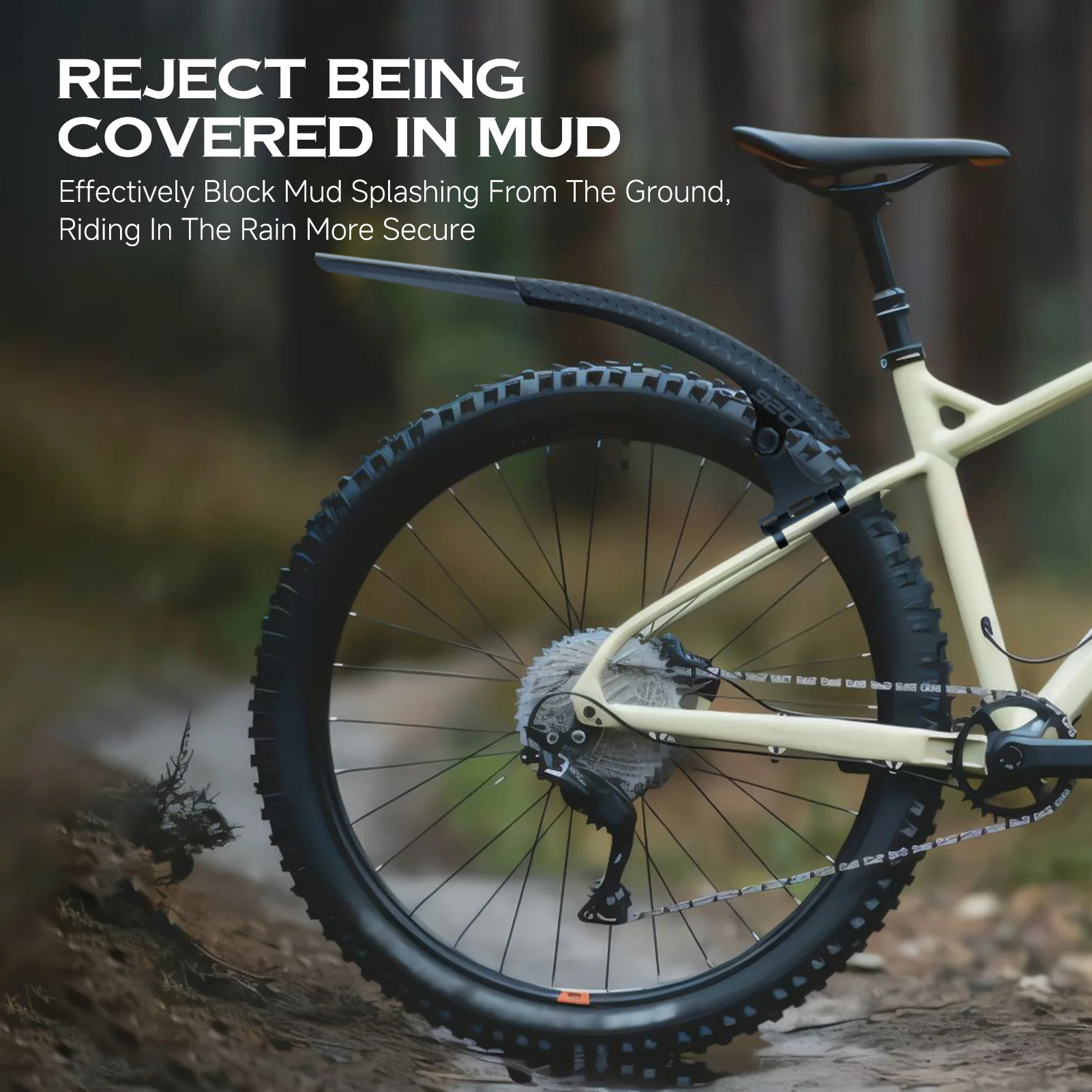 Guardabarros de bicicleta de montaña para neumáticos de 26 27,5 29 pulgadas guardabarros de larga duración ajustables de liberación rápida para montar guardabarros de bicicleta de montaña - imagen 3