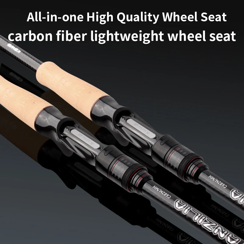 Caña de pescar Kawa Fuji A, anillo guía, asientos de rueda de fibra de carbono, caña de fundición de acción XF, 2,03 m de longitud para señuelos de lubina y trucha, peso 5-20g - imagen 4