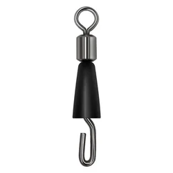 10 Uds. De rodamientos de pesca giratorios, Clip de hilo rápido de goma, conector de enlace de alimentador de cambio rápido antienvuelto para aparejos de pesca de carpa