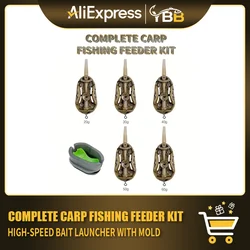 Kit Feeder Carpa Lanzador Cebo Alta Velocidad con Molde