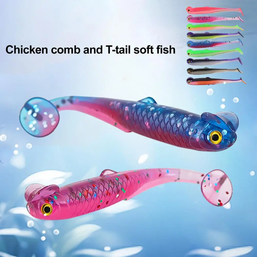 10 Uds. Señuelos de pesca cebos blandos aspecto realista postura de natación Natural cola en T señuelos artificiales Swimbaits equipo de pesca - imagen 2