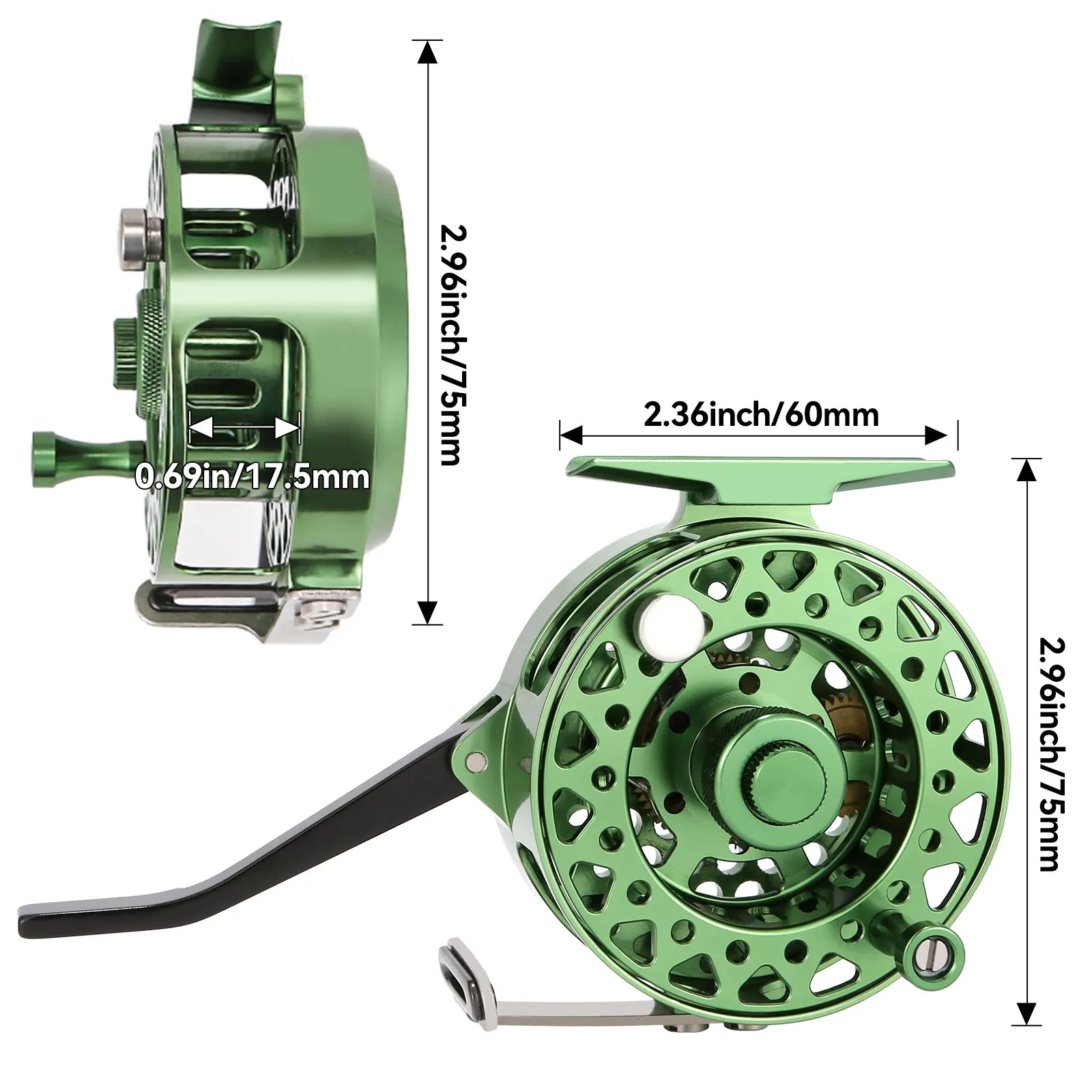 Carrete automático de mosca con bobina CNC extraíble para ninfa - imagen 4