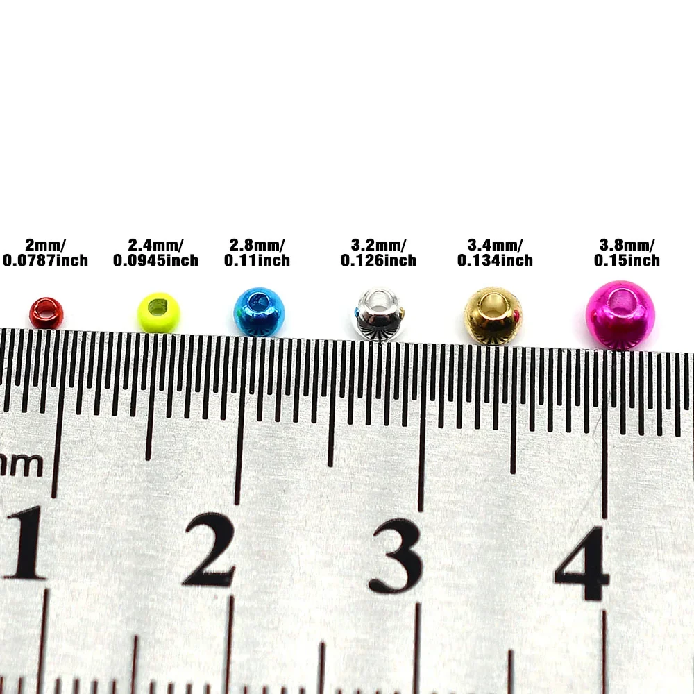 12 Uds. Cuentas de latón multicolores cabeza de cuentas de ninfa Stonefly Streamer Jig accesorios de pesca paquete de materiales para atar moscas - imagen 5