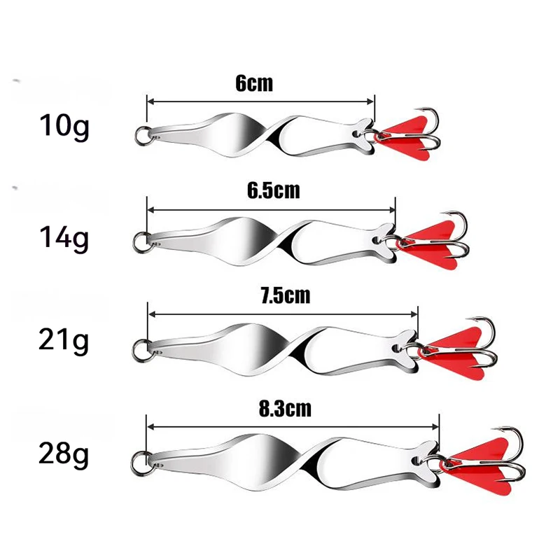 PRO BEROS-cucharas giratorias en espiral, señuelo de pesca giratorio, tornillo giratorio, Metal, Jigbait, lentejuelas, aparejos de pesca - imagen 2