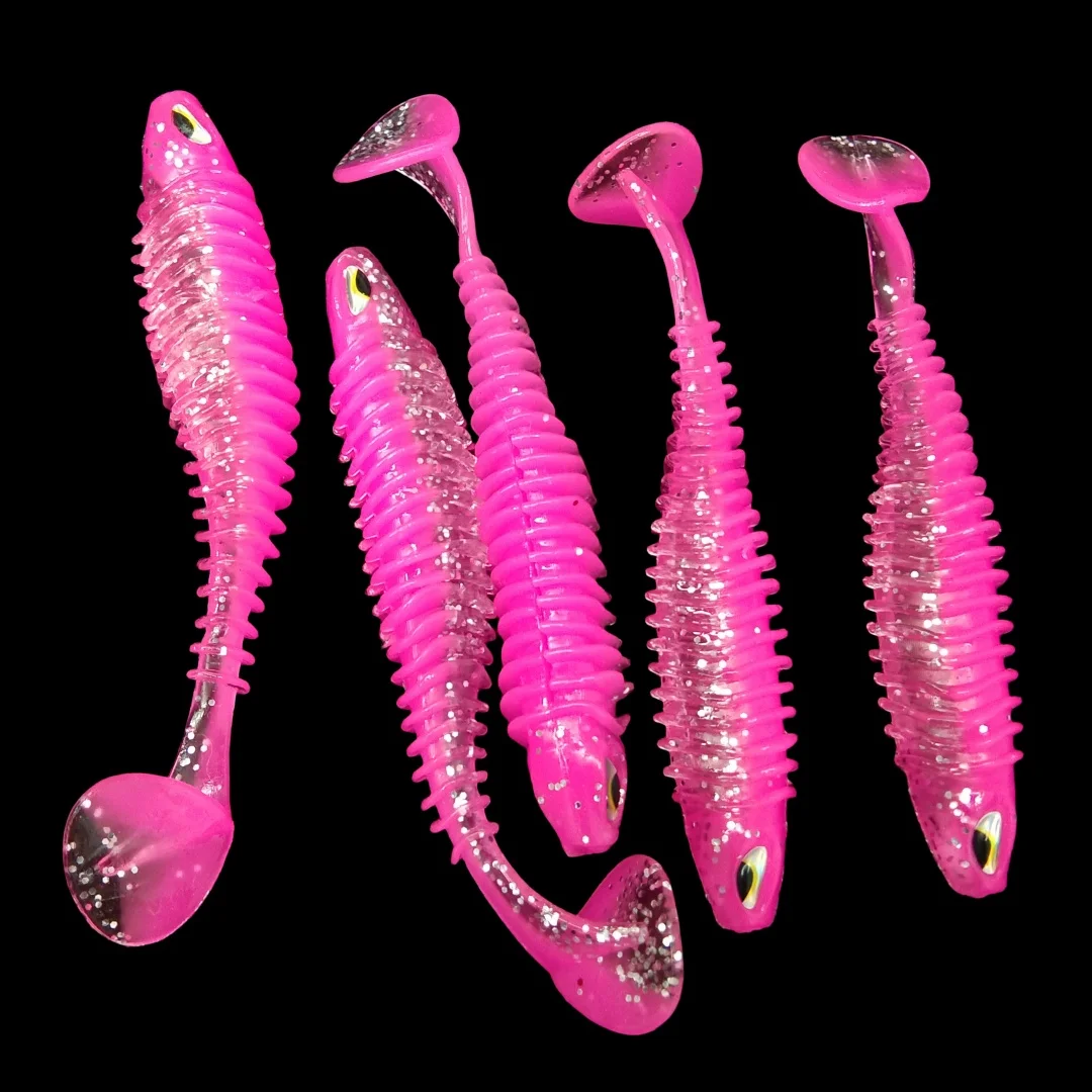 Swolfy 6,5 cm/2,3g 7,5 cm/4,6g 10,5 cm/9,3g sábalo señuelos blandos artificiales 3D ojo señuelo de pesca leurre cebo de silicona cola en T Wobbler