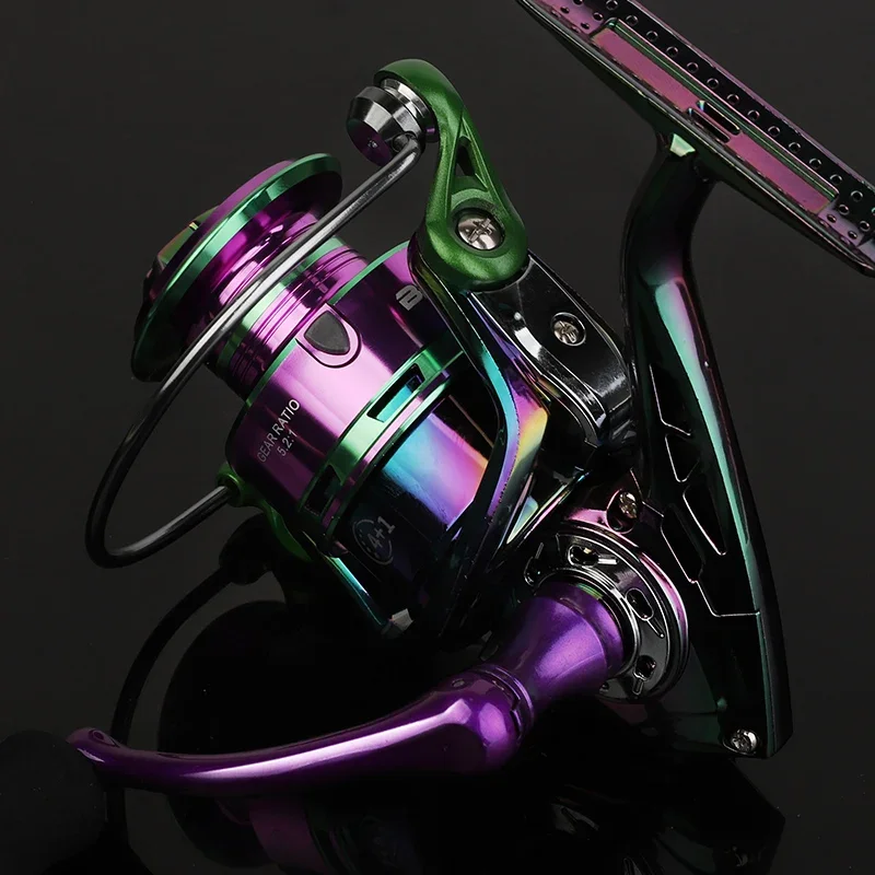 Serie FS 1000-6000, relación de engranaje 5,2: 1, arrastre máximo de 22 libras, carrete de metal, carrete de pesca giratorio, para agua dulce - imagen 3