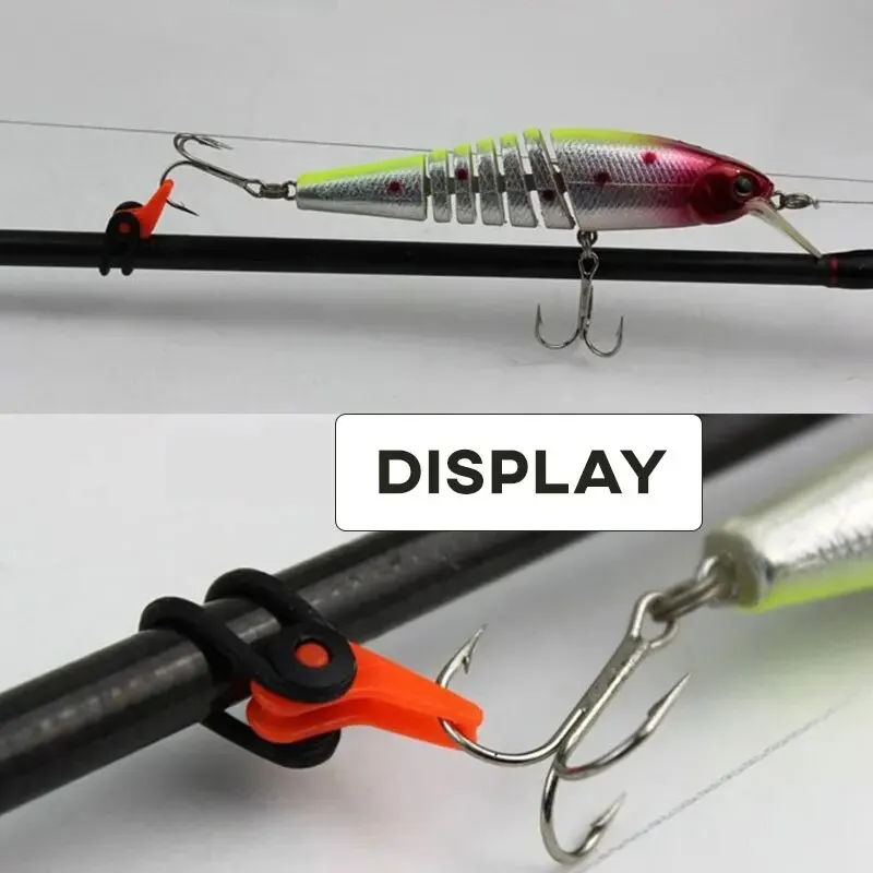 Soportes seguros para anzuelos, 10 Uds., gancho para caña de pescar, mantenimiento seguro para caña de pescar, aparejos de Pesca, accesorios de Pesca - imagen 3