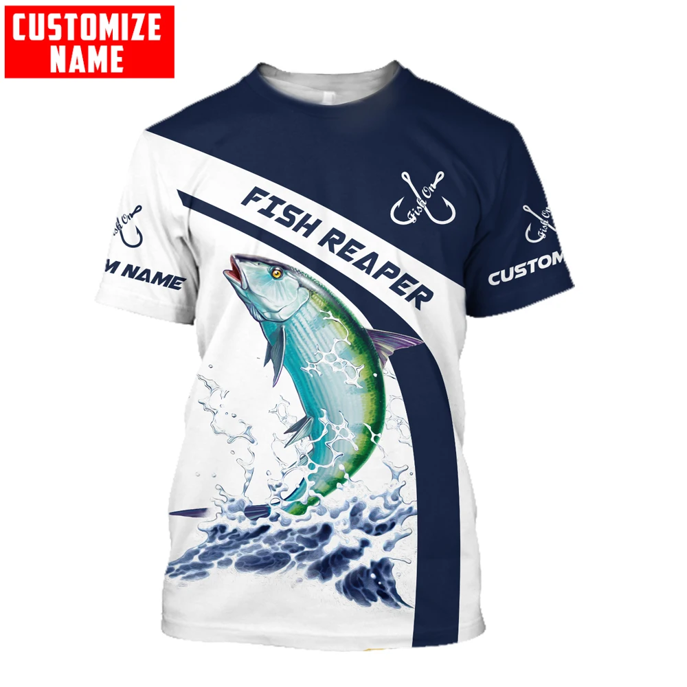 Walleye / Mahi mahi pesca nombre personalizado 3D impreso para hombre, camiseta Unisex fresca de verano, camiseta de manga corta, camisetas informales TX250 - imagen 2