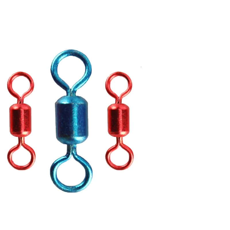 Accesorios de conector de señuelo giratorios de pesca, Clip Tipet de arrastre, anillo de goma de aleación de rotación de alta velocidad, lote de 10 piezas en oferta