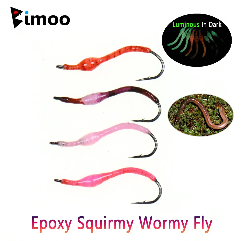 Moscas Squirmy Worm Bimoo – Luminosas epoxi para trucha