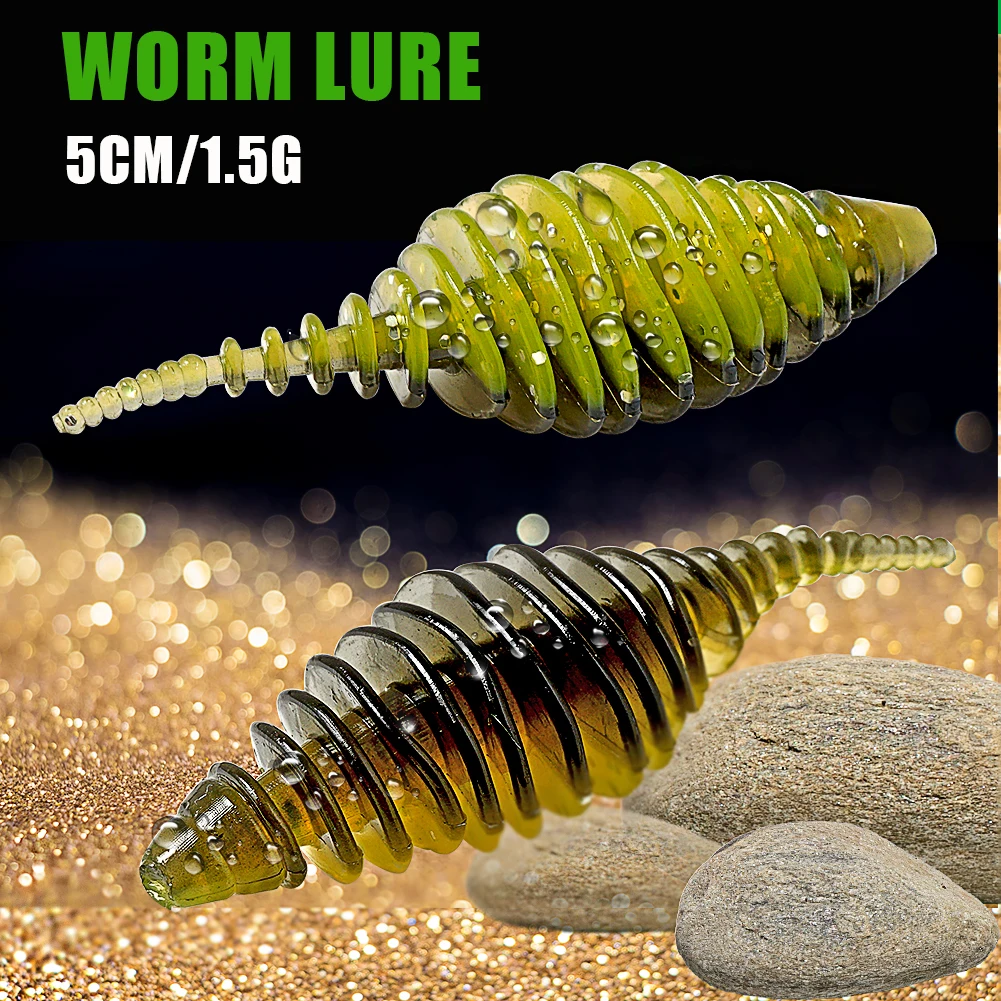 SUNMILE-cebo suave de pesca, cebos artificiales de gusano, 50mm/1,5g, 10 unids/lote, Wobblers de pesca en roca, Leurre Souple, señuelos de trucha - imagen 4